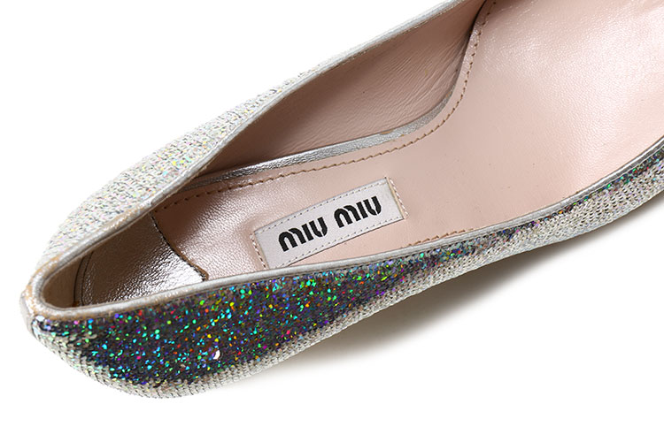 miumiu/缪缪女士亮片牛皮高跟鞋