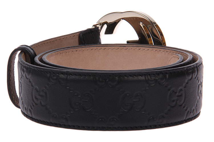 腰带】gucci(古驰 m黑色皮质金色双g腰带100【正品 价格 图片】