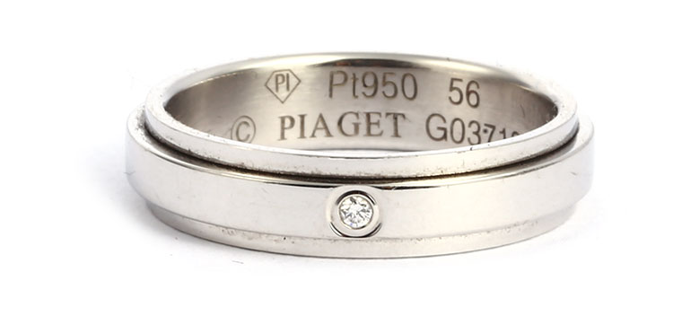 piaget(伯爵) pt950铂金单钻戒指56