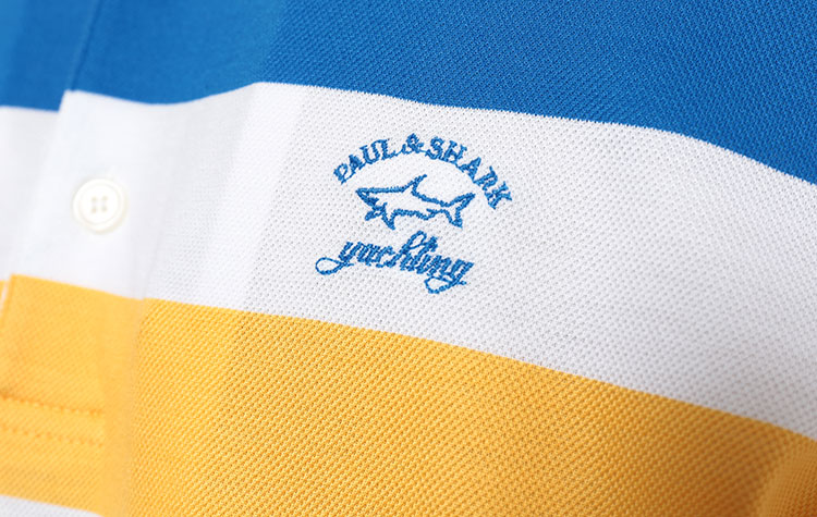 paul&shark/鲨鱼蓝黄白相间条纹t恤e12p0103 黄色 l