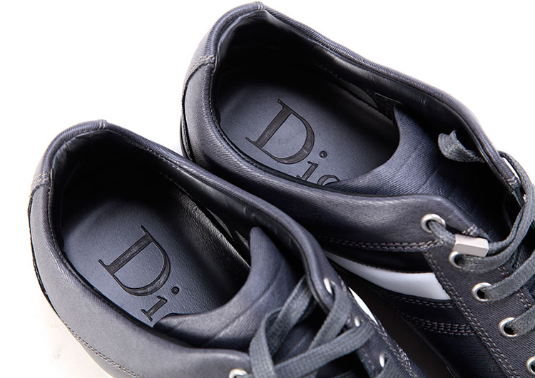 dior homme(迪奥桀骜)炭灰色皮质休闲鞋42.5