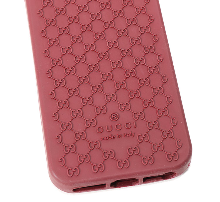 gucci(古驰) #红色橡胶经典logo手机壳