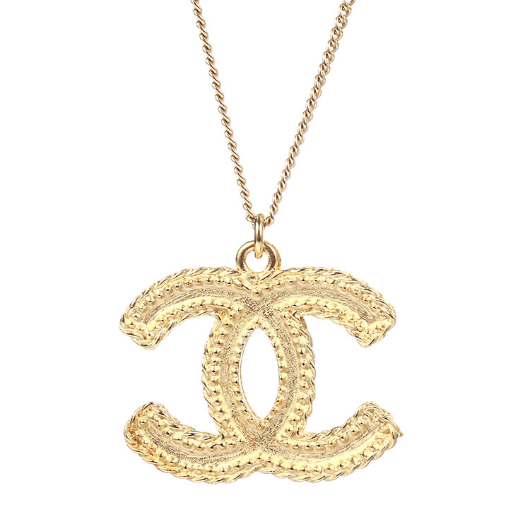 chanel(香奈儿) 金色双c logo 复古项链