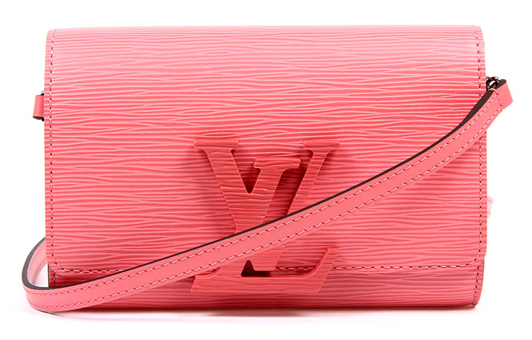 louisvuitton/路易威登粉色水木纹小斜挎包