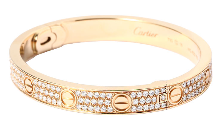 cartier(卡地亚) 玫瑰金满钻手镯