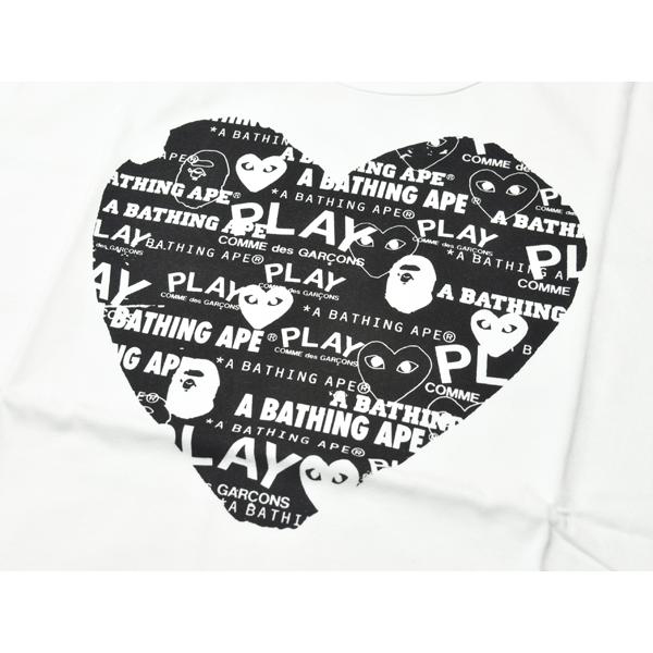 comme des garcons/川久保玲 cdg play女士深蓝色纯棉短袖t恤 白线大