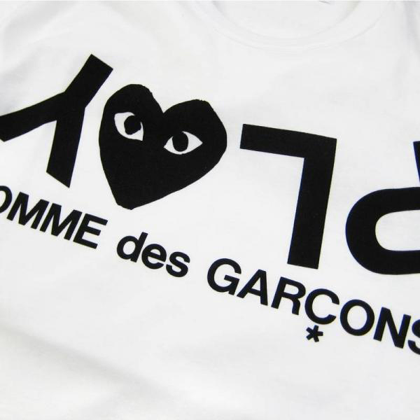 comme des garcons/川久保玲 cdg play女士白色纯棉短袖t恤 黑心倒