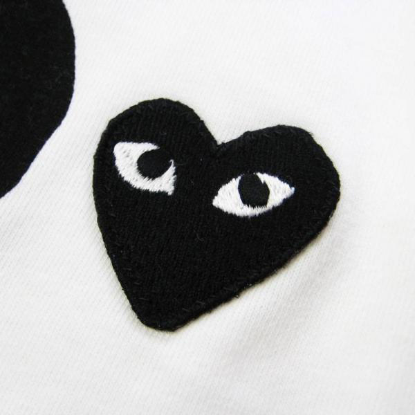 comme des garcons/川久保玲 cdg play女士白色纯棉短袖t恤 黑眼黑心