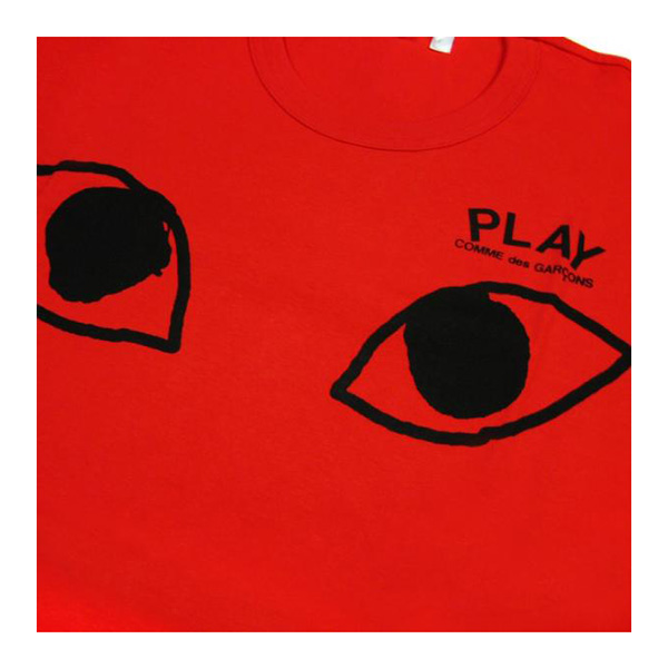 cdg play男士红色纯棉短袖t恤 黑眼睛款c001856 红色 s厂家|comme