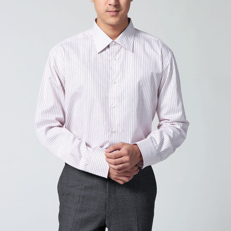 【CANALI康纳利 男士衬衫】Canali红色条纹纯