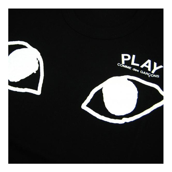 comme des garcons/川久保玲 cdg play男士黑色纯棉短袖t恤 白眼睛款c