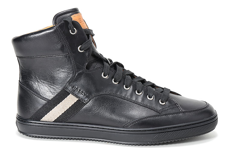 bally(巴利#黑色皮质高帮运动鞋 43