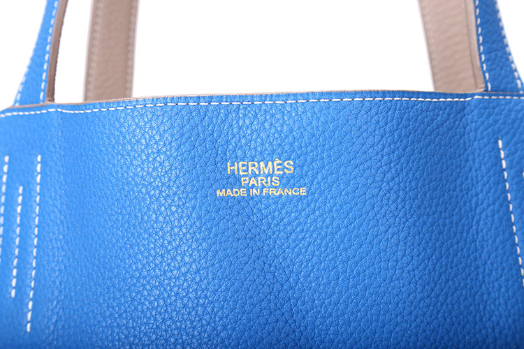 hermes(爱马仕) 蓝色皮质手提包