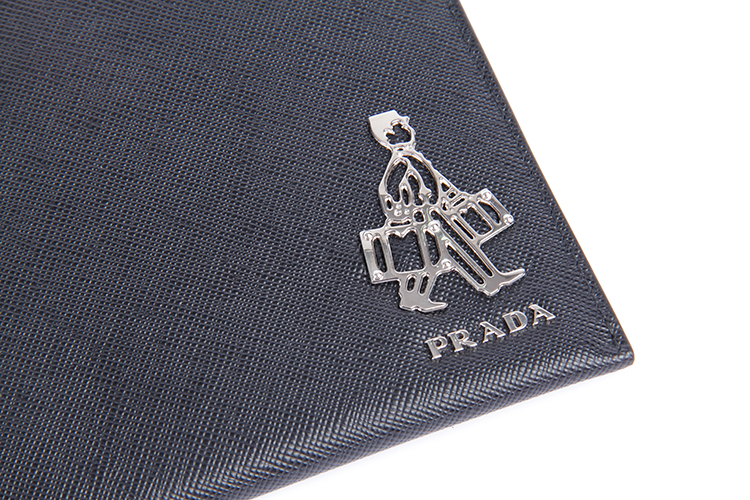 prada(普拉达) m黑色皮质人形图案手包