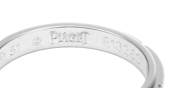 piaget(伯爵) 18k白金细版七钻戒指51