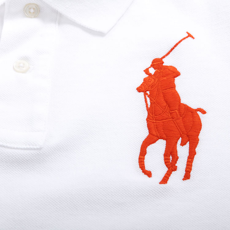 polo by ralph lauren(拉夫劳伦马球) #白底橙色logo纯棉童装短袖polo