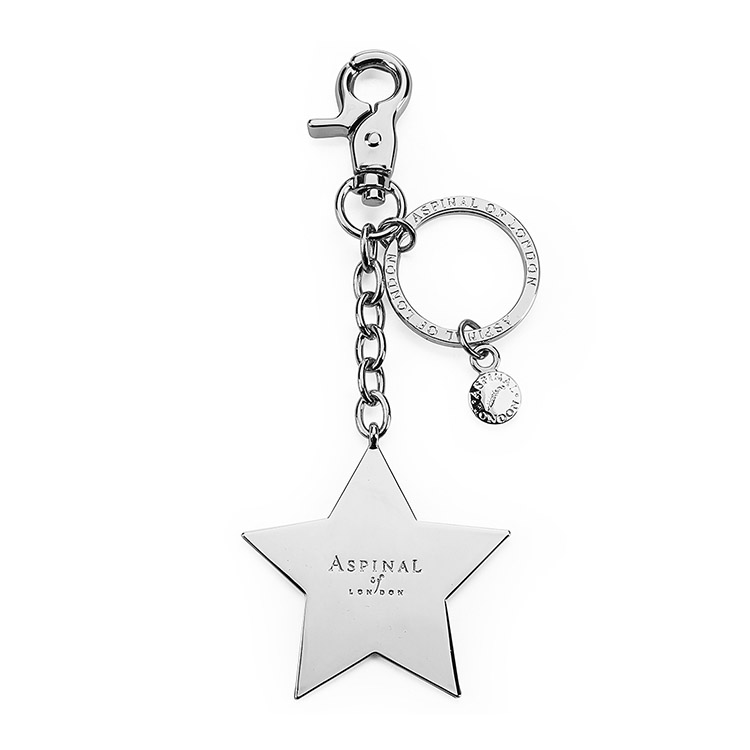 aspinal of london【keyrings】镀银金属星钥匙扣