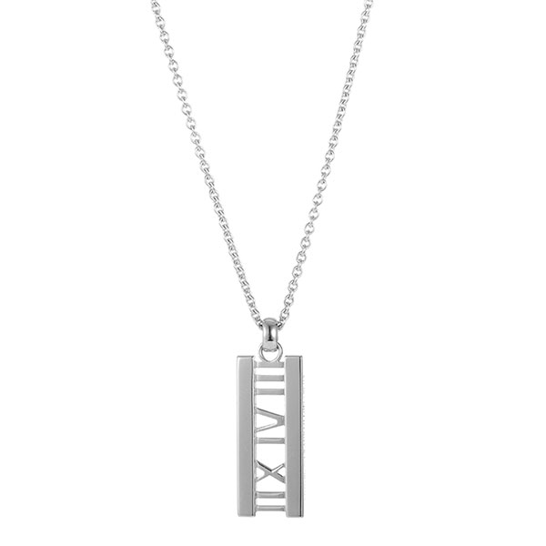 tiffany & co.(蒂芙尼) #18k白金atlas系列罗马数字镶钻项链