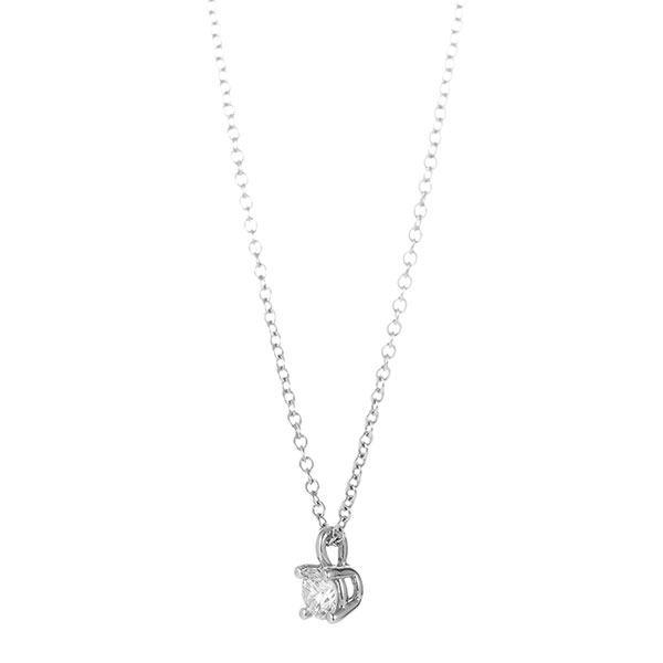 tiffany & co.(蒂芙尼) #pt950铂金单颗镶钻项链0.25ct