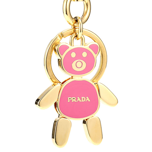 prada(普拉达 桃粉色小熊钥匙扣