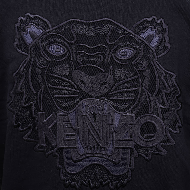 kenzo(高田贤三) 黑色虎头图案男士针织套头卫衣