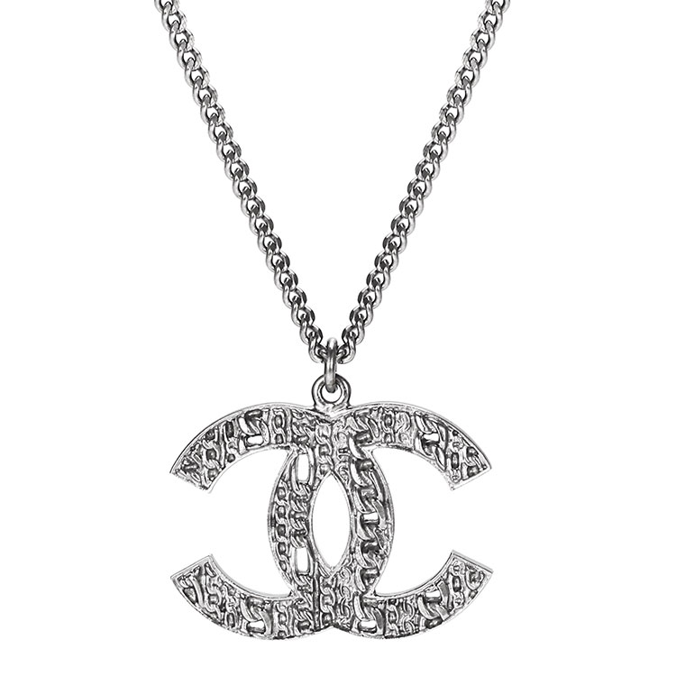 chanel(香奈儿) 银灰色双c项链