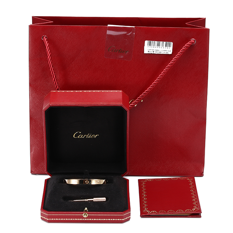 cartier(卡地亚) love系列18k玫瑰金手镯17