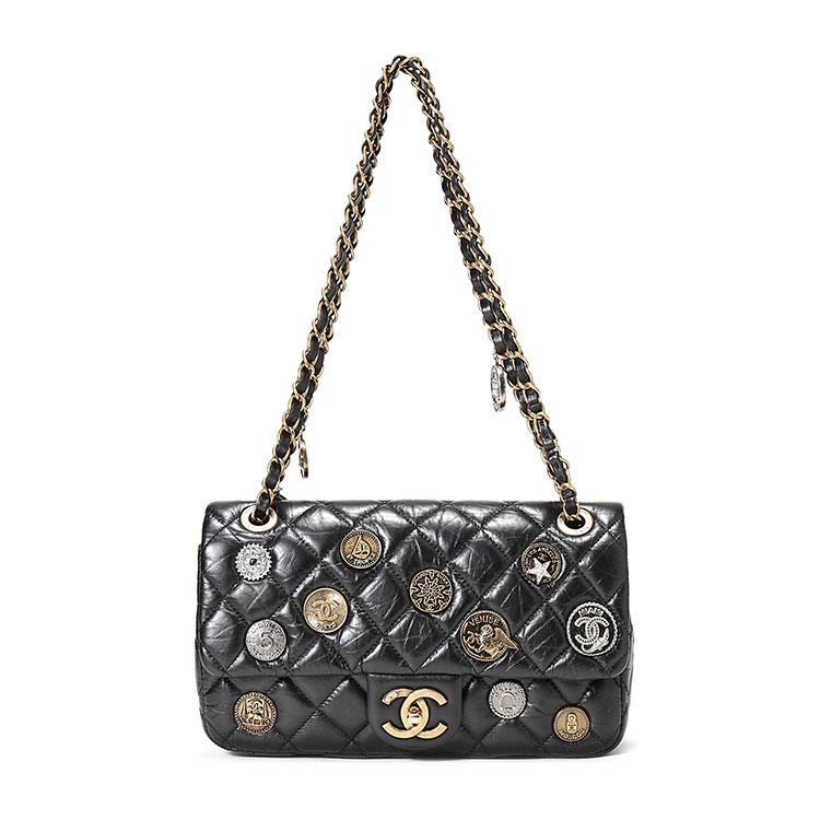 chanel(香奈儿) 限量款黑色皮质单肩包