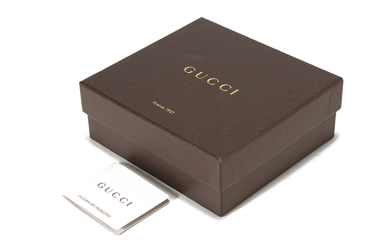 gucci(古驰) 卡其色帆布配皮短款按扣钱夹