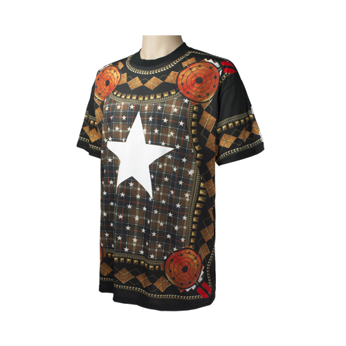 givenchy 纪梵希 纯棉13aw五角星丝绸花花色 tee 棕色 l