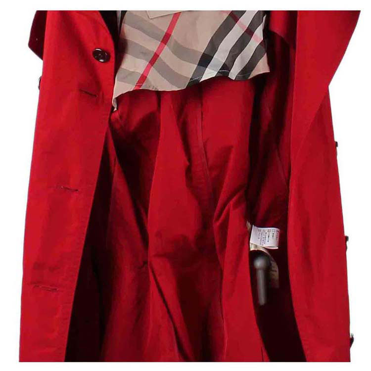 burberry/博柏利女款涤纶红色中长款风衣 3824743 红色 m