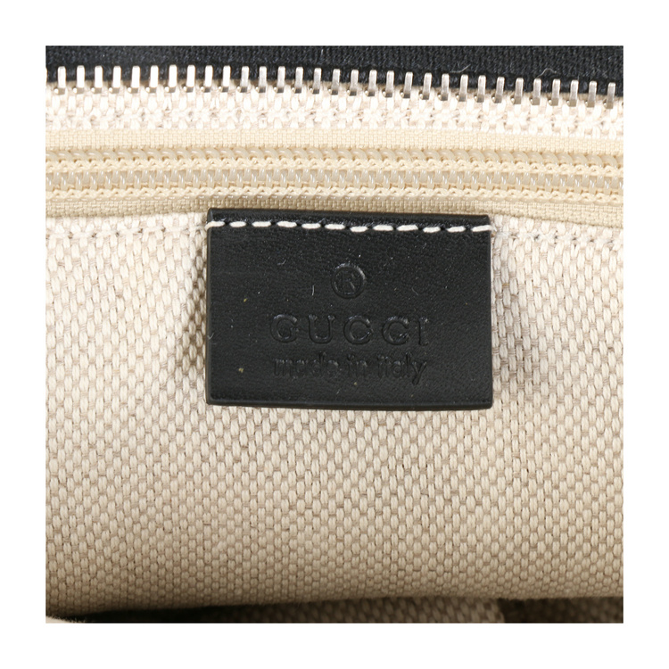 gucci/古驰中性黑色双g图案帆布手提购物袋 308928
