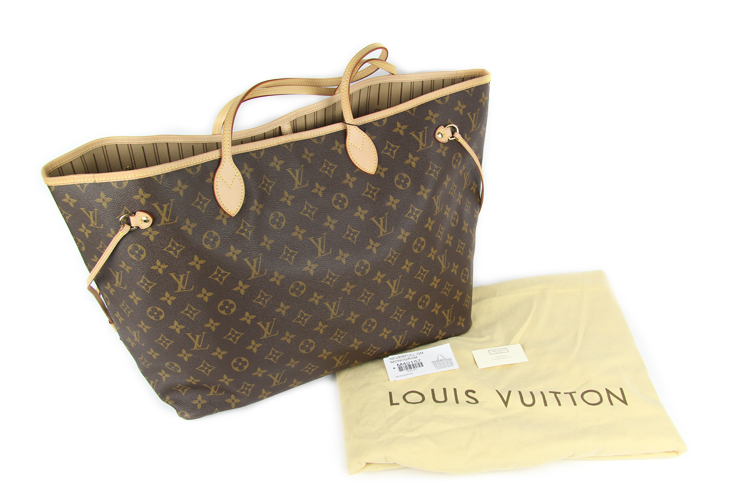 louis vuitton 路易威登 经典老花neverful女士单肩包/购物袋