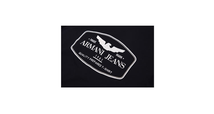 armani jeans 阿玛尼牛仔 男士黑色棉质字母老鹰logo印花t恤t6h60.je.