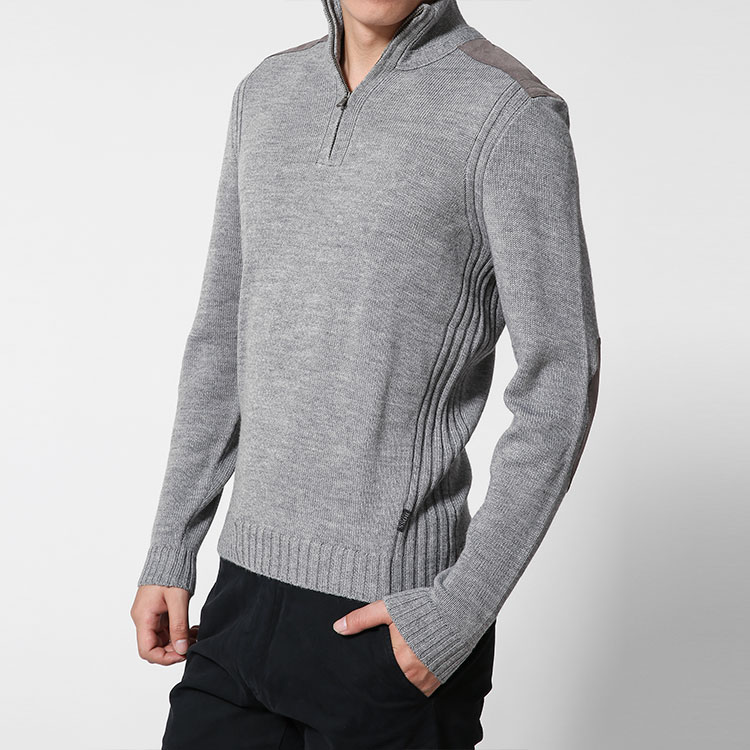 hugo boss/雨果波士男针织衫-男士黑牌灰色腈纶经典毛衫