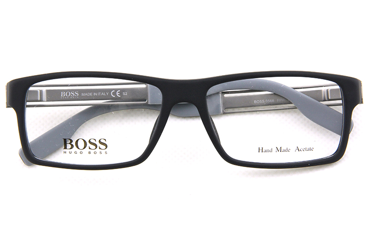 hugo boss/雨果波士0566fph黑框银腿光学镜架眼镜