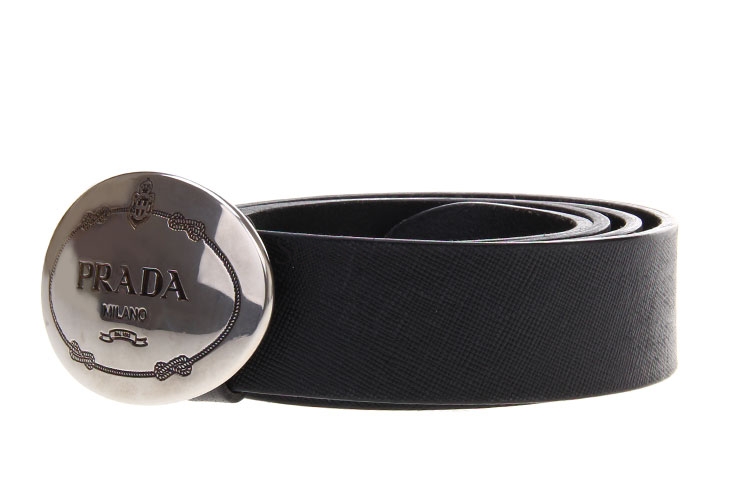 prada(普拉达) 黑色皮质椭圆扣腰带 黑色 100cm