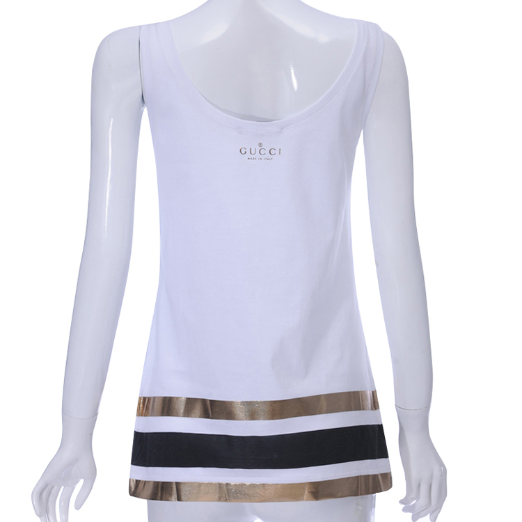 gucci古驰 女士白色金边背心 白色 m