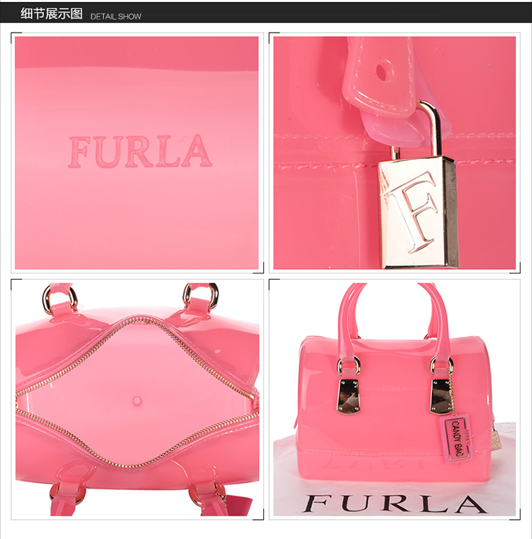 furla/芙拉女士pvc小号多色配金属件candy bag 糖果色手提包/果冻包