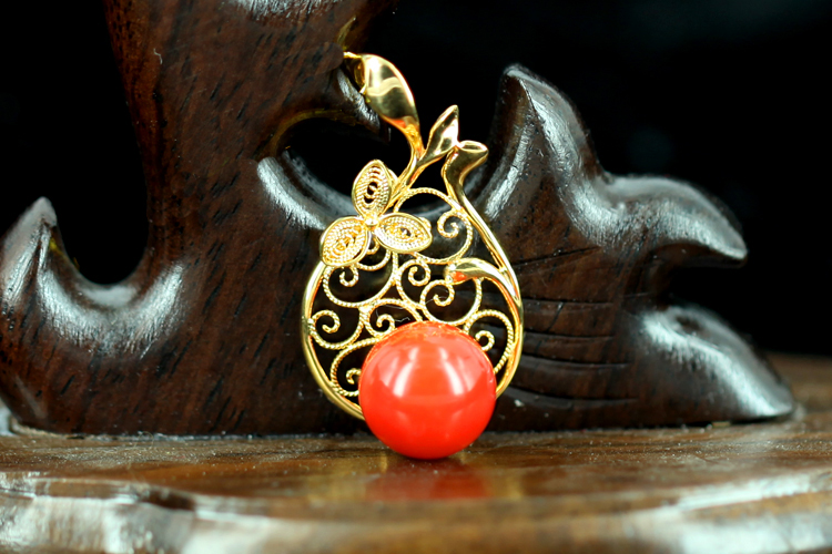 royal jewelry/皇家珠宝 18k金 花丝镶嵌 阿卡红珊瑚