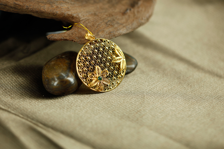 royal jewelry/皇家珠宝 18k金花丝镶嵌 翡翠 项坠
