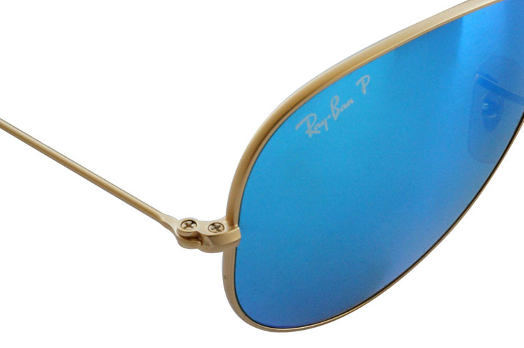 ray-ban/雷朋 飞行员系列金色镜架蓝色偏光镜片太阳眼镜 男女通用情侣