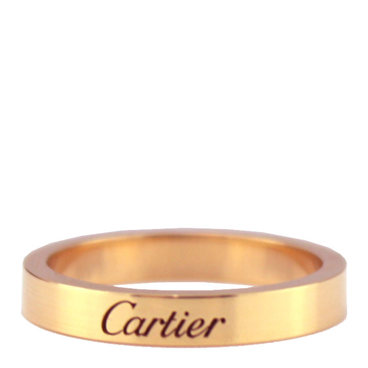 cartier/卡地亚 18k玫瑰金镌刻"cartier"系列婚戒戒指 48#-58# b