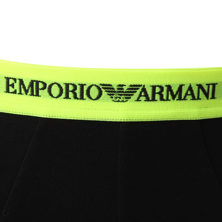 emporio armani/安普里奥阿玛尼白色/黑色腰部荧光绿男士内衣三角内裤