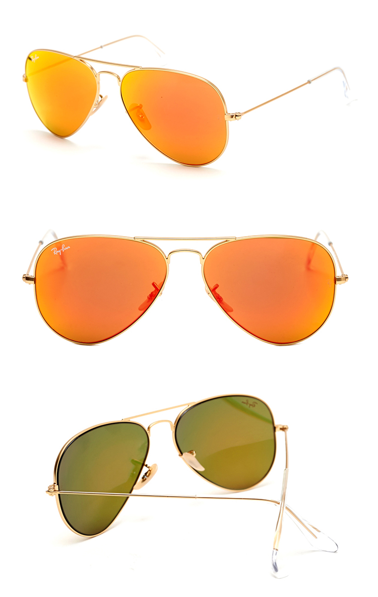 ray-ban/雷朋经典款 情侣款眼镜太阳镜墨镜蛤蟆镜 橘色镀膜 3025 112