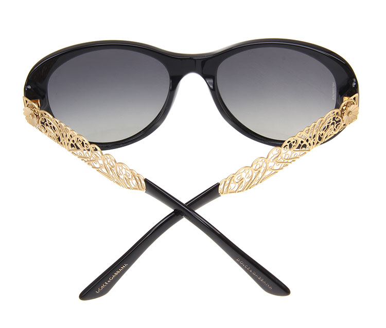 dolce&gabbana/杜嘉班纳 黑色金色镂空边太阳眼镜