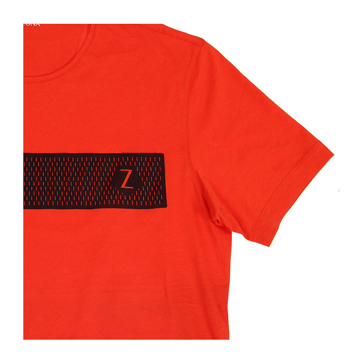 z zegna/z zegna/杰尼亚橘红色纯棉标准版男士t恤短袖 vg302 zza680