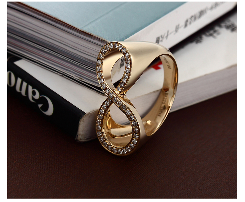 gzuan古钻 满钻黄金23分钻石戒指女王气质钻戒欧美范 15号