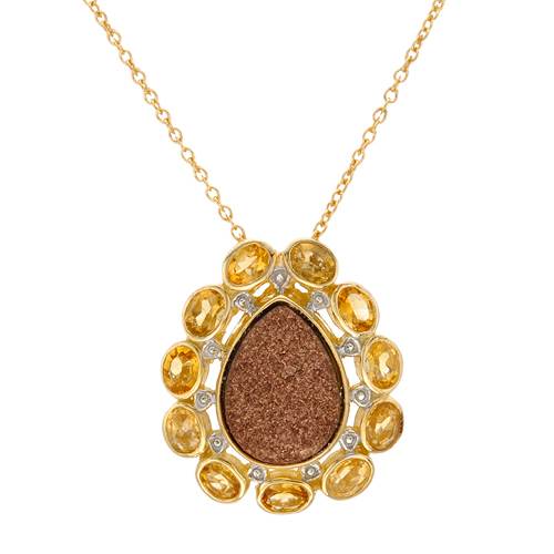 dv italy镀金银5.60克拉总重100%纯正玛瑙项链(01460798/)