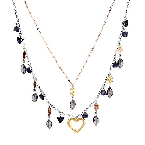 dv italy 925银100%纯正合成宝石心形项链(01425319/)